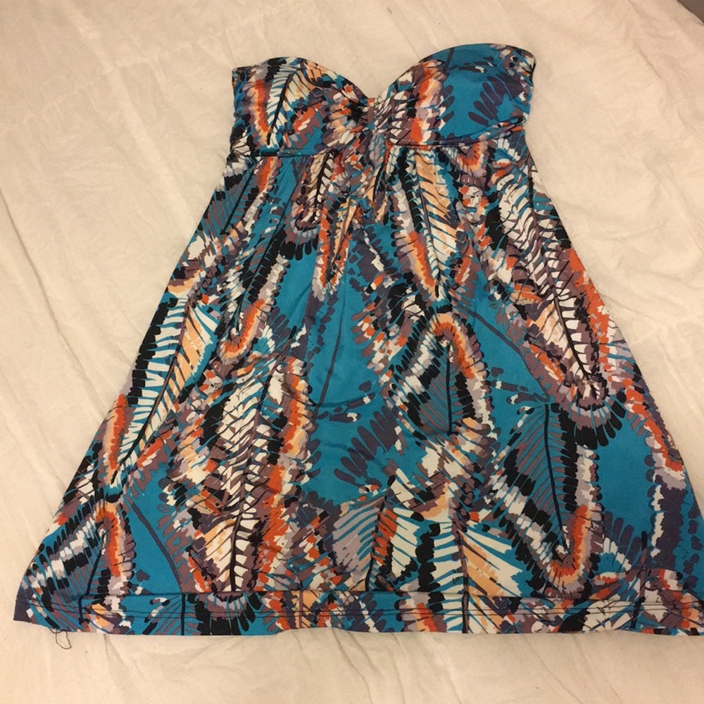 Strapless multiple color dress